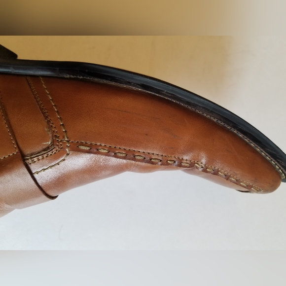 Fratelli Select Men's Slip on Dress Shoes Leather Square Toe Brown Size 12 - Picture 16 of 17